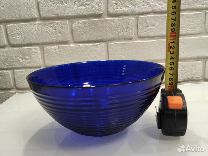 Набор столовой посуды, синее стекло