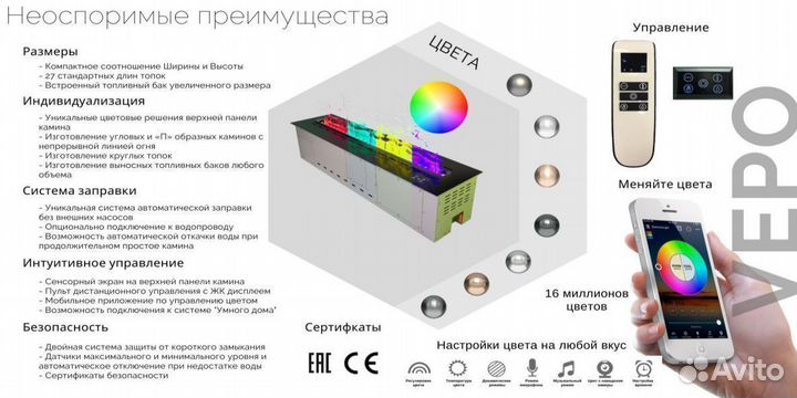 Паровой электрокамин Airtone vepo 500