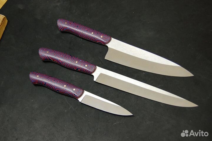 Набор ножей для кухни, трио, нержавеющая AUS10co