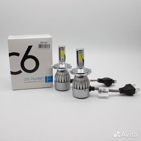 Лампа светодиодная С6 C2R H4, головной свет, 2 шт