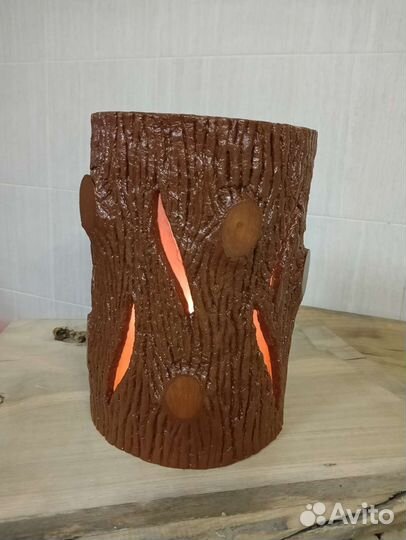 Камин настольный (подсвечник)состав:дерево,стекло