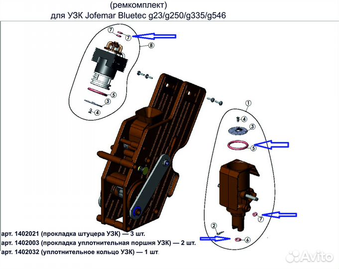 Ремкомплект узк Jofemar Bluetec G23