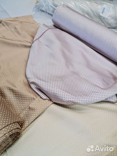 Ткань для штор жаккард горошек, соты, лилия