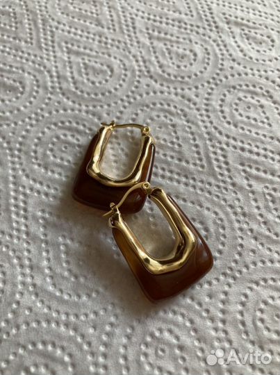 Серьги с янтарем