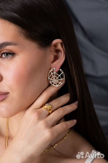 Серьги Chaumet Attrape Moi Catch Me Spider Yellow Gold Diamonds