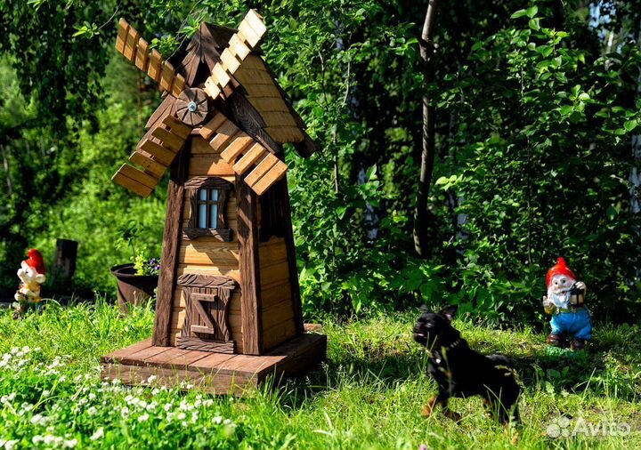 Избушка на курьих ножках, мельница, колодец