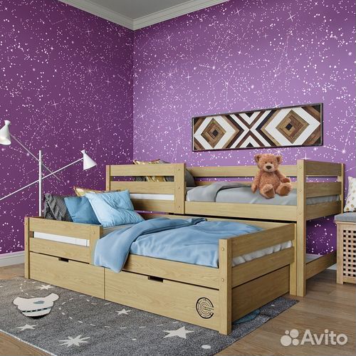 Кроватка для малыша высокий борт софа берёза