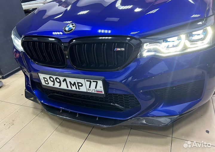 Губа переднего бампера ркп Карбон BMW M5 F90