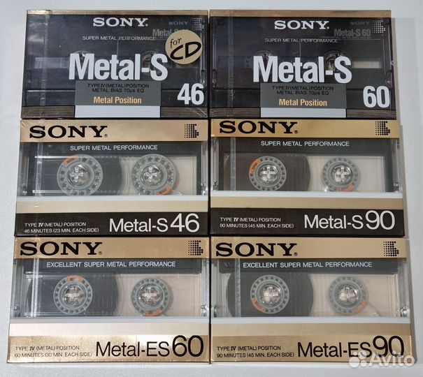 Аудиокассеты Sony Metal-S/ Metal-ES 46/60/90
