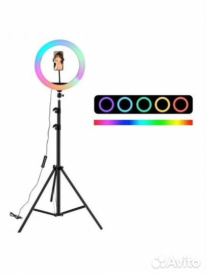 Кольцевая лампа 26см со штативом