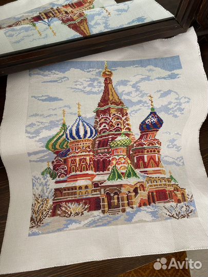 Вышитая картина Храм Василия Блаженного Москва