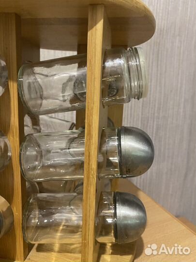 Подставка полка крутящаяся для специй из бамбука