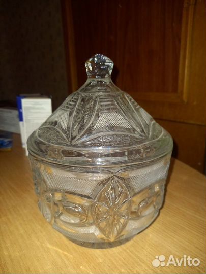 Очень красивая конфетница, хрусталь СССР, ретро