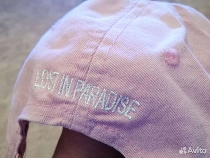 Кепка женская, розовая, с вышивкой, б/у