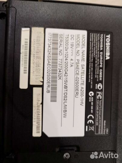 Ноутбук toshiba