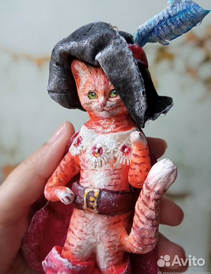 Ватная игрушка. Кот в сапогах