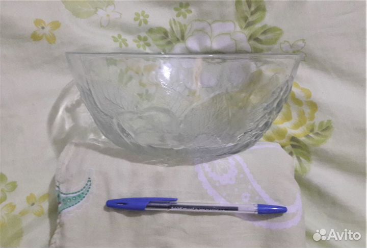 Салатница 23х10см, стекло, времён СССР