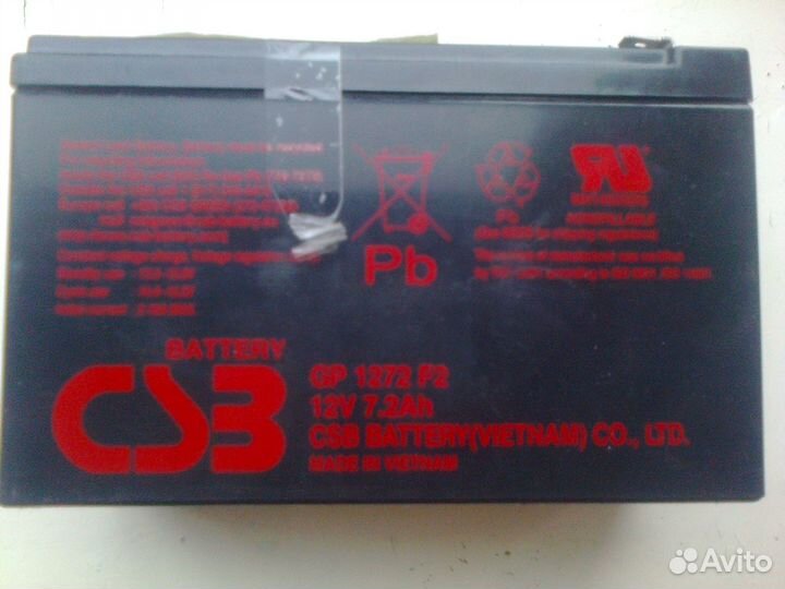 Аккумуляторы для ибп CSB GP-1272.12V 7.2Ah; APC