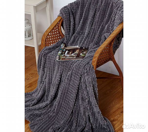 Плед GoodNight Велсофт Velvet 150х200, серый