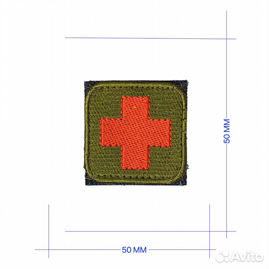 61193 Патч шеврон На липучке. Медицинский крест, о