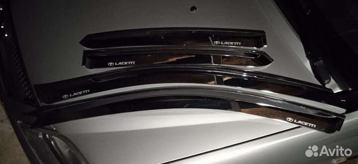 Дефлекторы окон хром Шевроле Лачетти седан