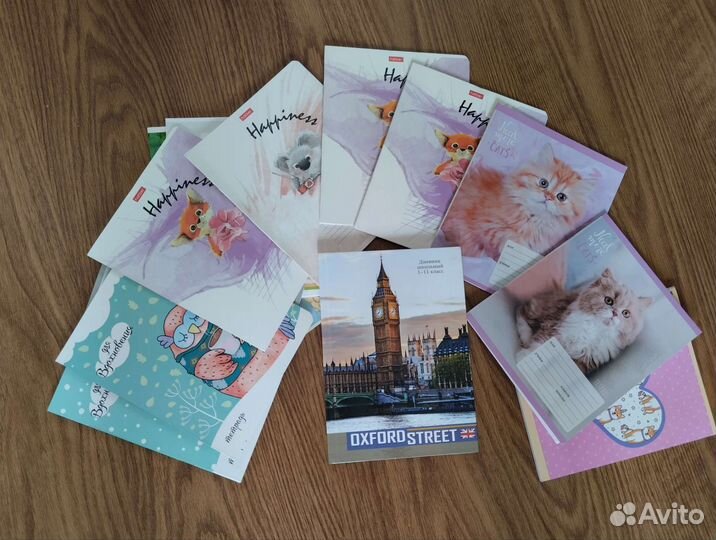 14 тетрадей 18 листов, 2т 48 л., дневник 1-11кл