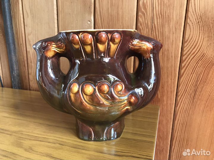 Ваза Обливная керамика РСФСР Птичка