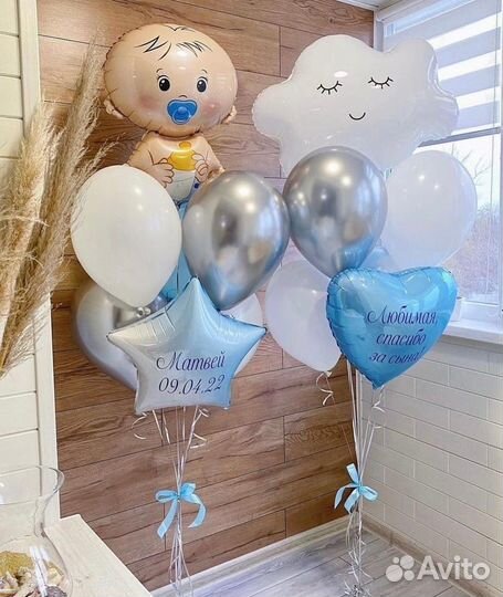 Шары на выписку мальчику