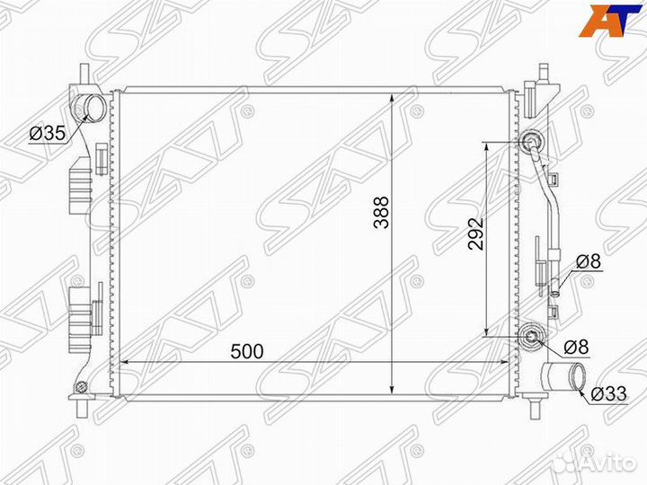 Радиатор охлаждения Kia Rio 3