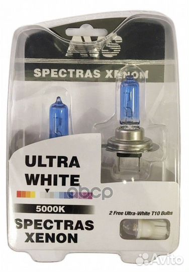 К-т ламп AVS spectras Xenon 5000K H7 12v 75w A0