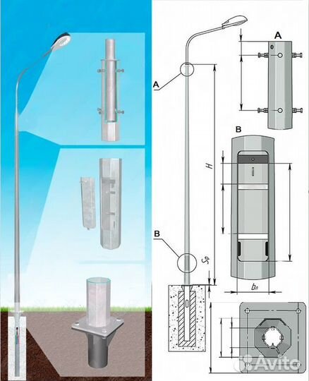 Опора освещения огк-4