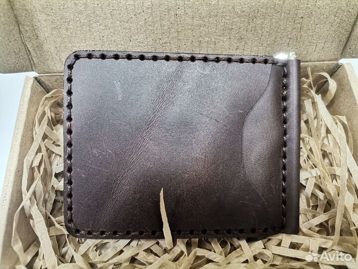 Кожаный зажим для банкнот