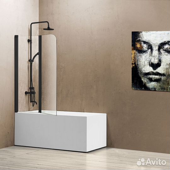 Душевая шторка Vincea VSB 1140х1400 черный VSB-12114CLB