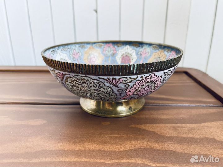 Антикварная чаша латунь олимпийский мишка 1980