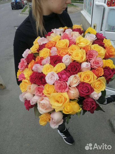 51роза 50 см белые или микс