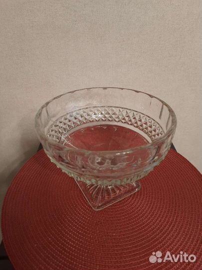 Ваза прессованное стекло 50е большая СССР