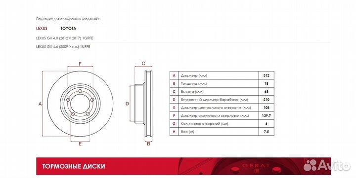 Комплект задних тормозных дисков TLC Prado 150