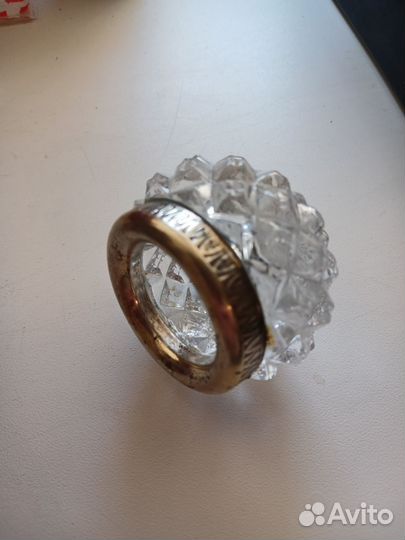 Солонка, винтажная, 60-е, хрусталь,в мельхиоре