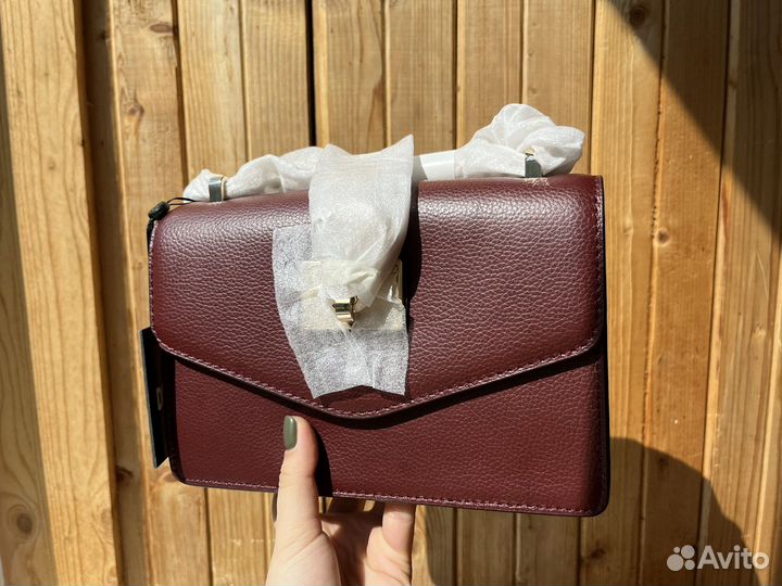 Сумка dkny Elissa Small винного цвета кожа