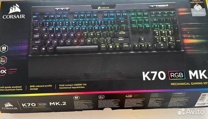 Клавиатура corsair k70 rgb mk.2 cherry mx brown