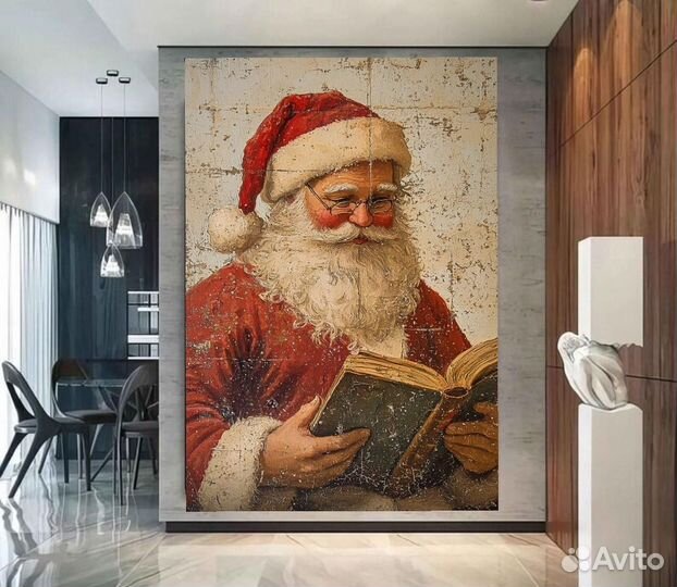 Винтажная картина Санта Клауса Картины маслом