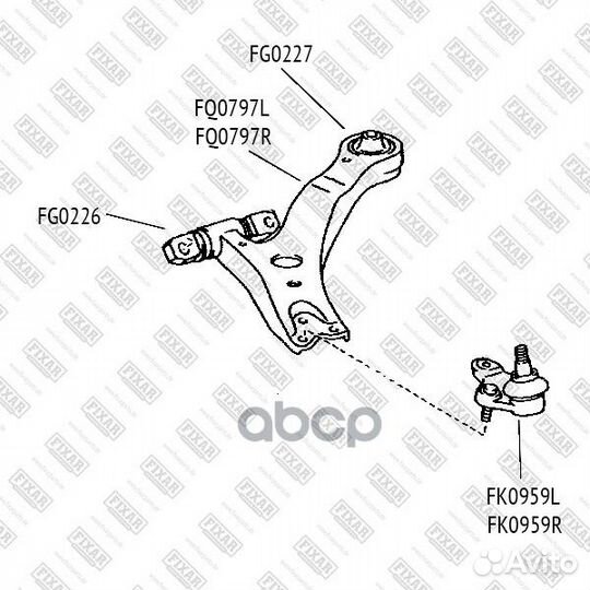 Рычаг подвески передний нижний левый toyota