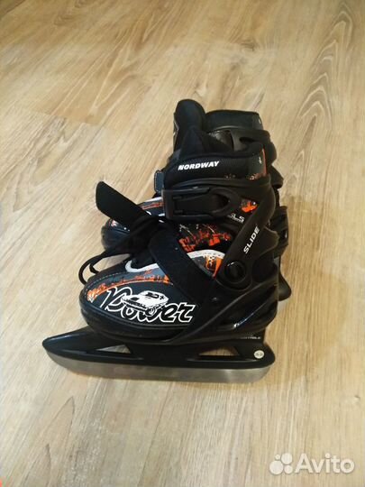 Коньки детские раздвижные nordway, размер 26-30