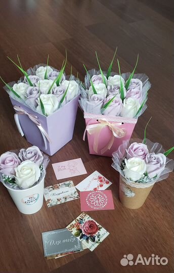 Подарок. Букет из мыльных роз