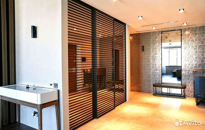 Межкомнатные перегородки. Раздвижные двери из реек