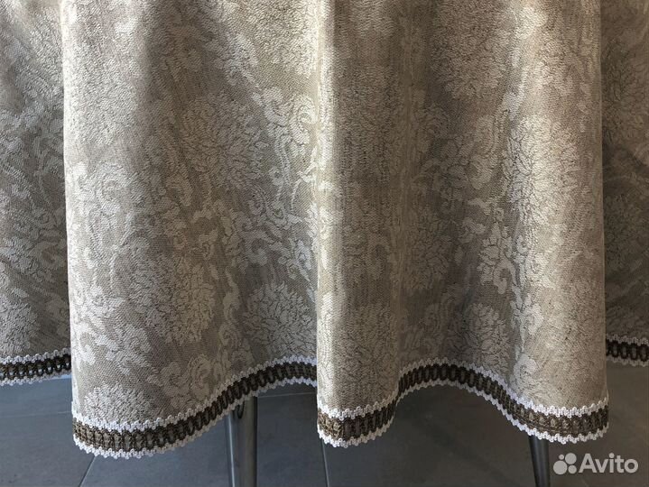 Скатерть круглая 166см и 2 салфетки 49х49см -№6