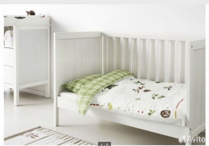 IKEA Кроватка детская, серая 60x120 см