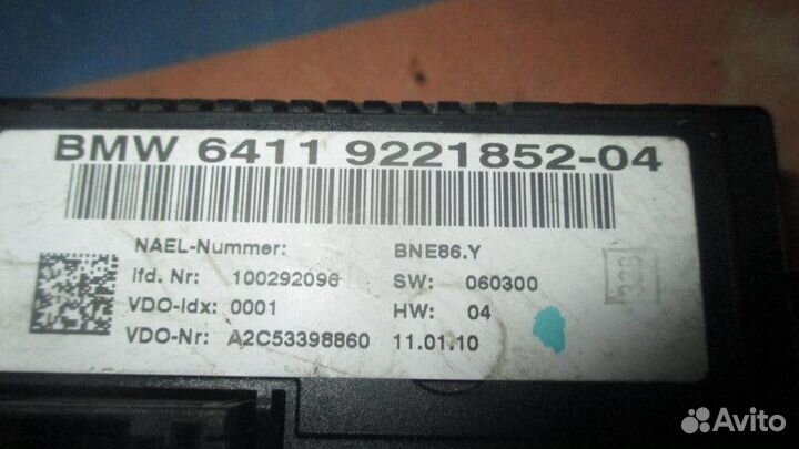 Блок кнопок управления печкой Bmw X1 (E84)