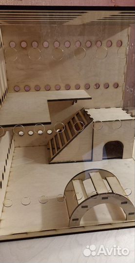 Большая деревянная клетка для хомяка свинки грызун