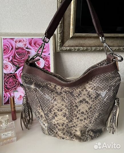 Сумка женская натуральная кожа бронь